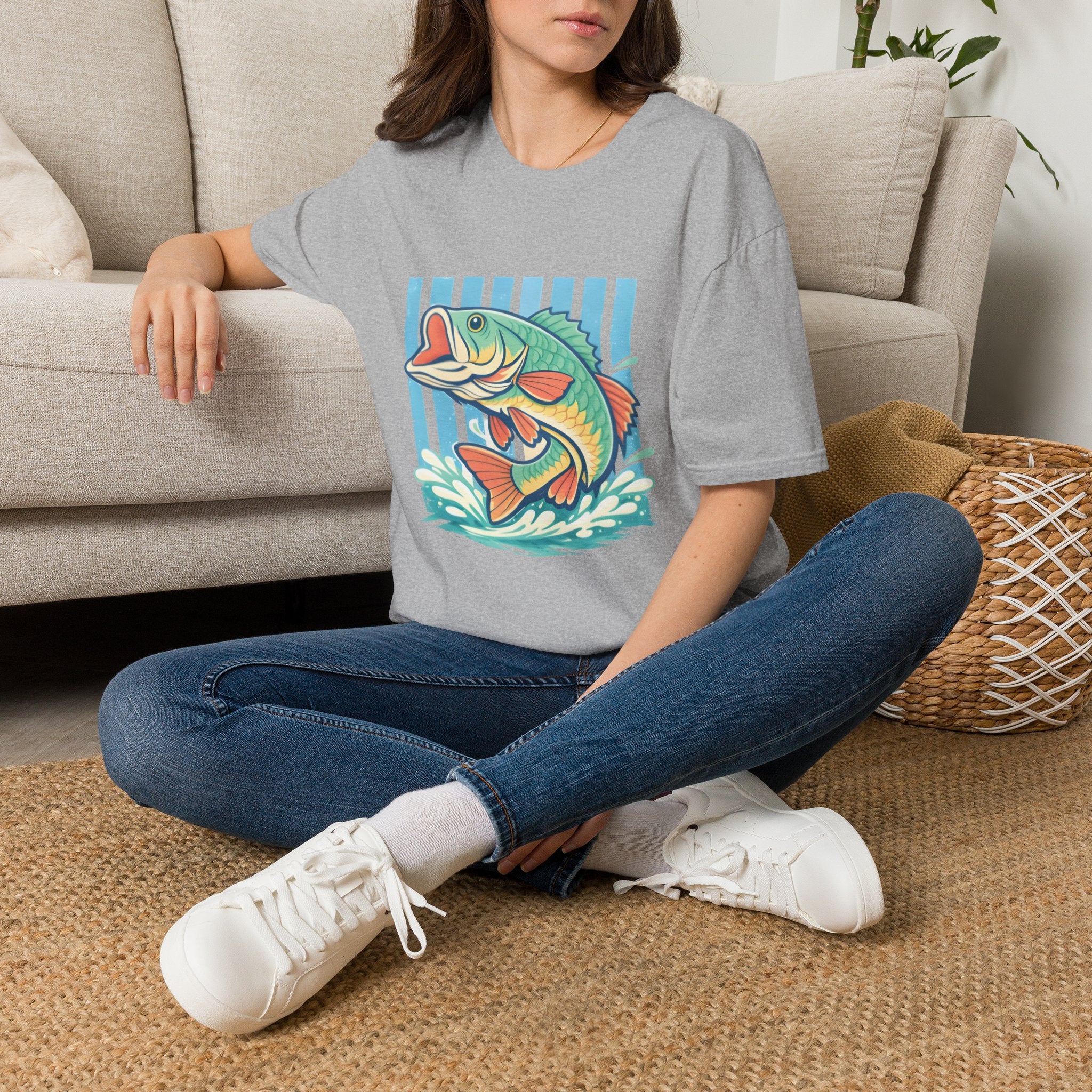Ladies Bass Fishing T-Shirt — Colorful Catch Graphic Tee