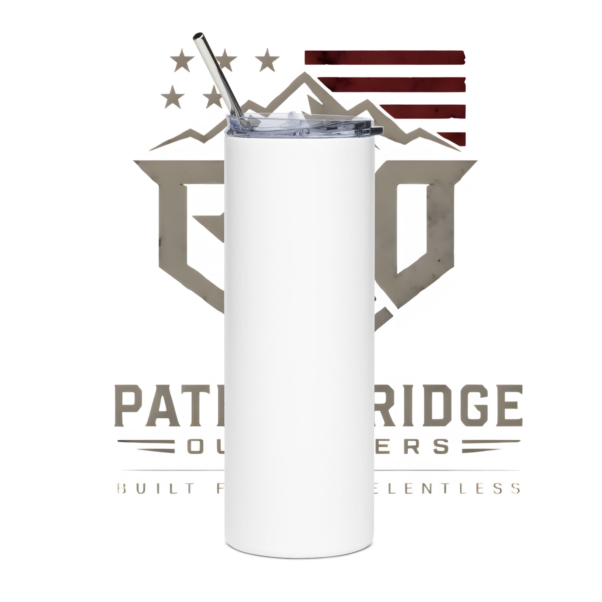 Patriot Ridge 20oz Stainless Tumbler – Insulated Travel Cup with American Flag & Mountain Logo