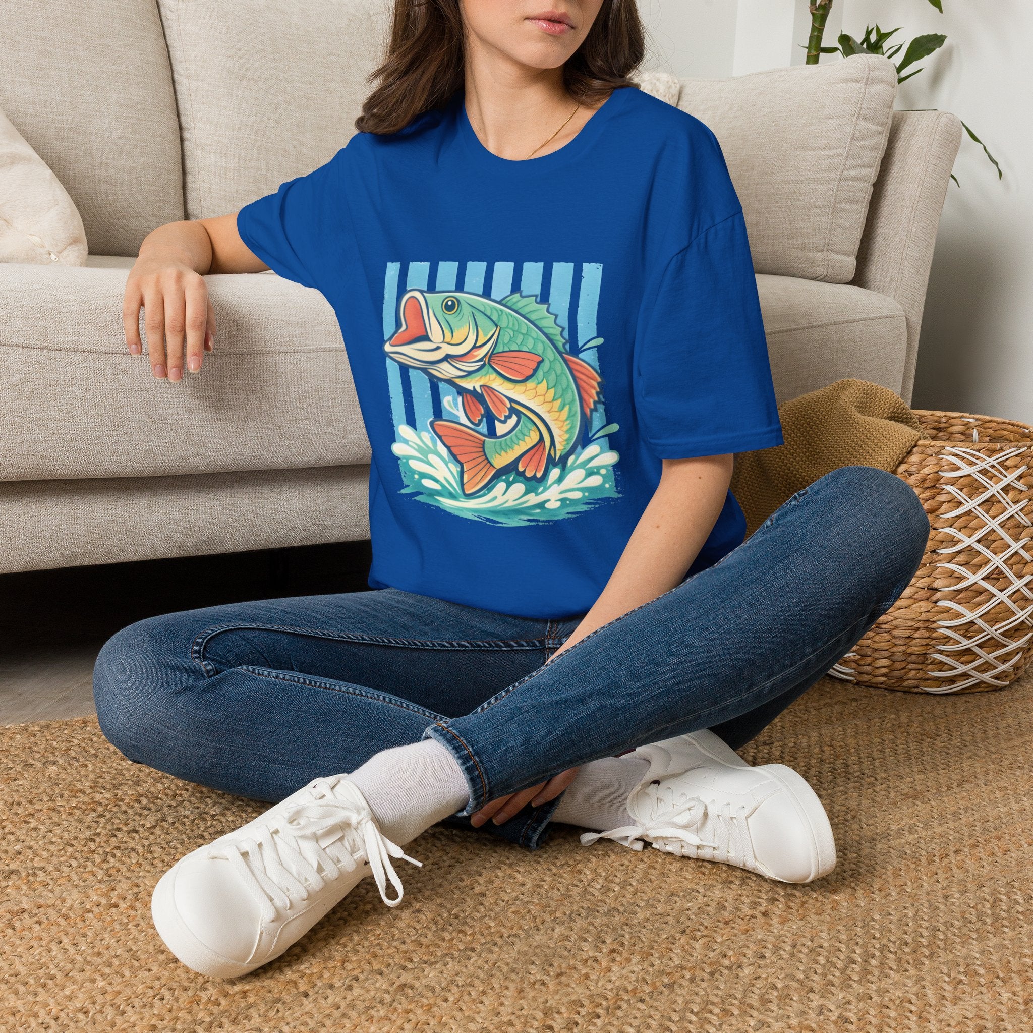 Ladies Bass Fishing T-Shirt — Colorful Catch Graphic Tee