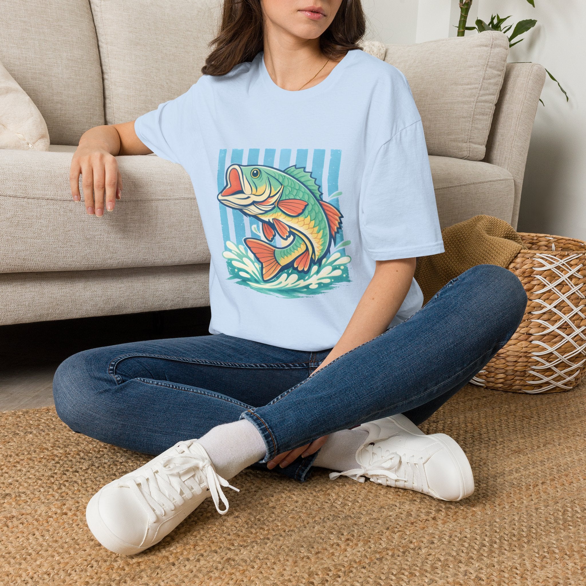 Ladies Bass Fishing T-Shirt — Colorful Catch Graphic Tee