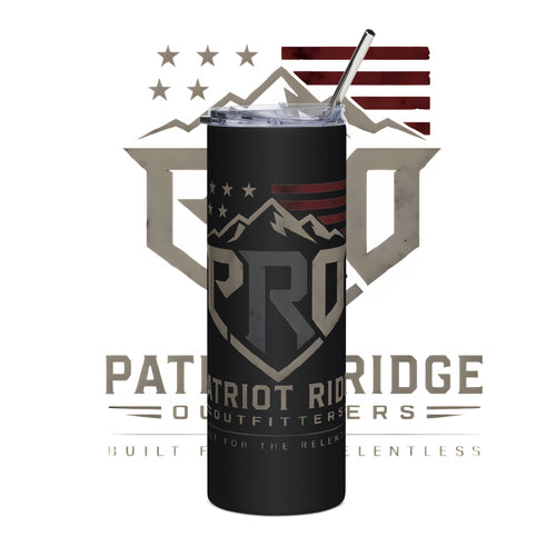 Patriot Ridge 20oz Stainless Tumbler – Insulated Travel Cup with American Flag & Mountain Logo