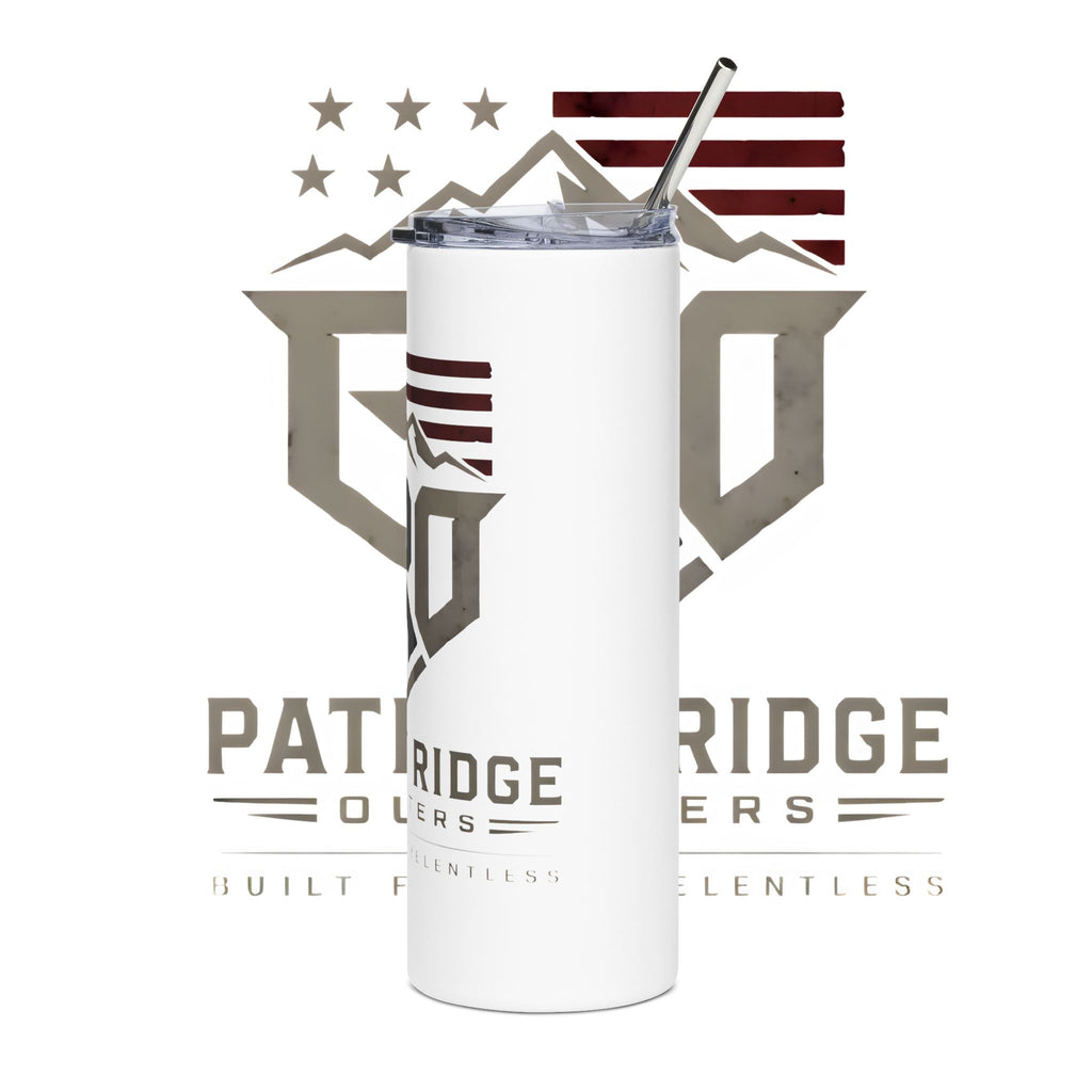 Patriot Ridge 20oz Stainless Tumbler – Insulated Travel Cup with American Flag & Mountain Logo