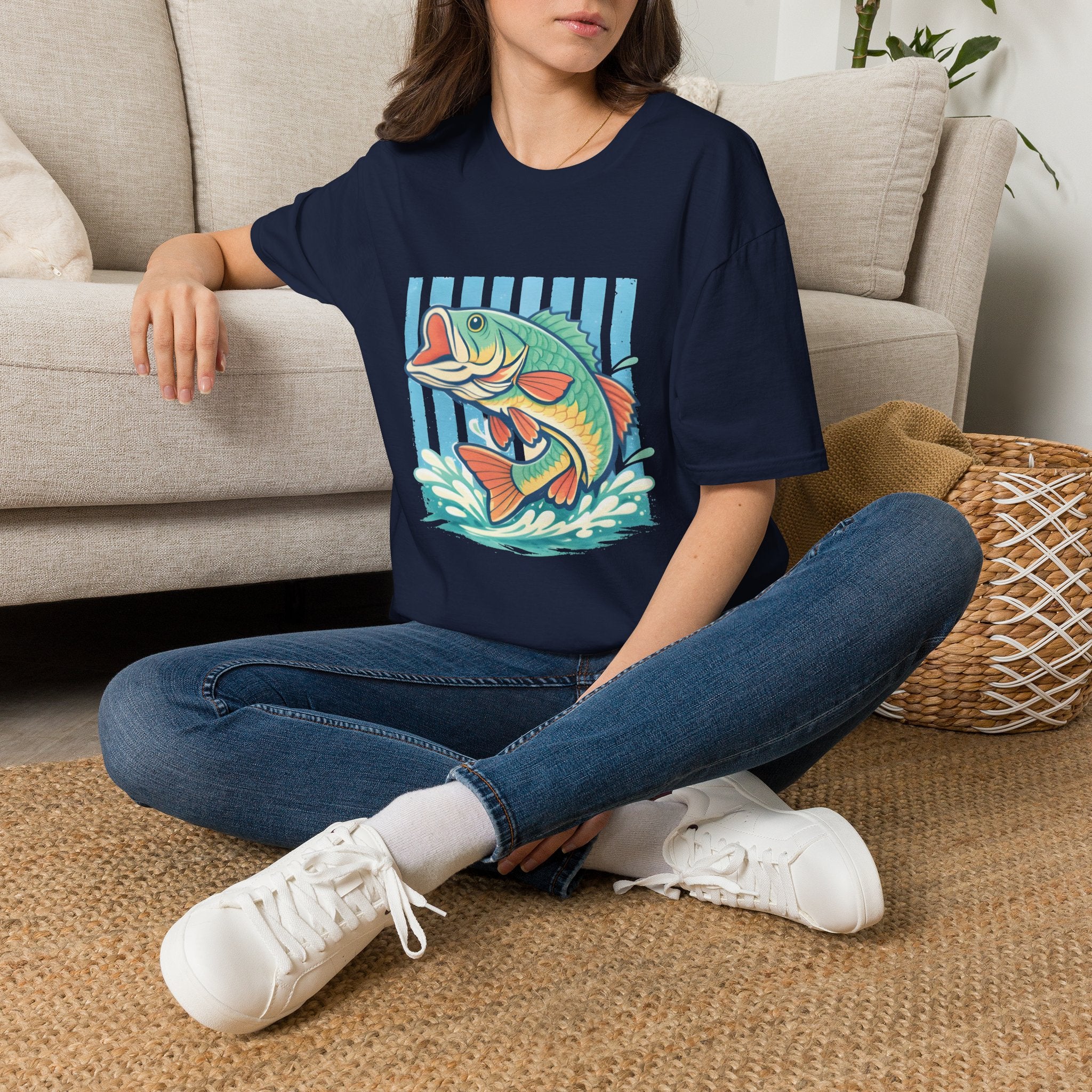 Ladies Bass Fishing T-Shirt — Colorful Catch Graphic Tee