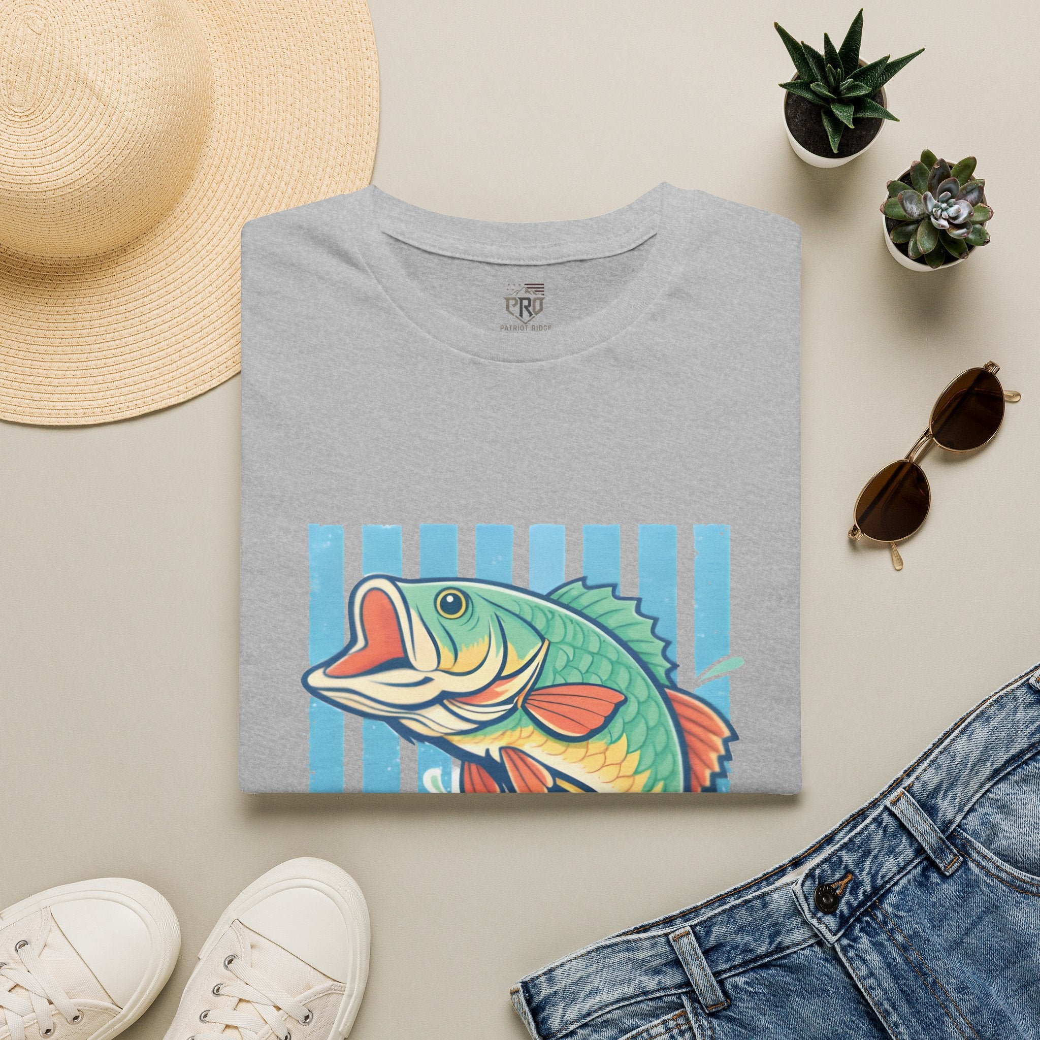 Ladies Bass Fishing T-Shirt — Colorful Catch Graphic Tee