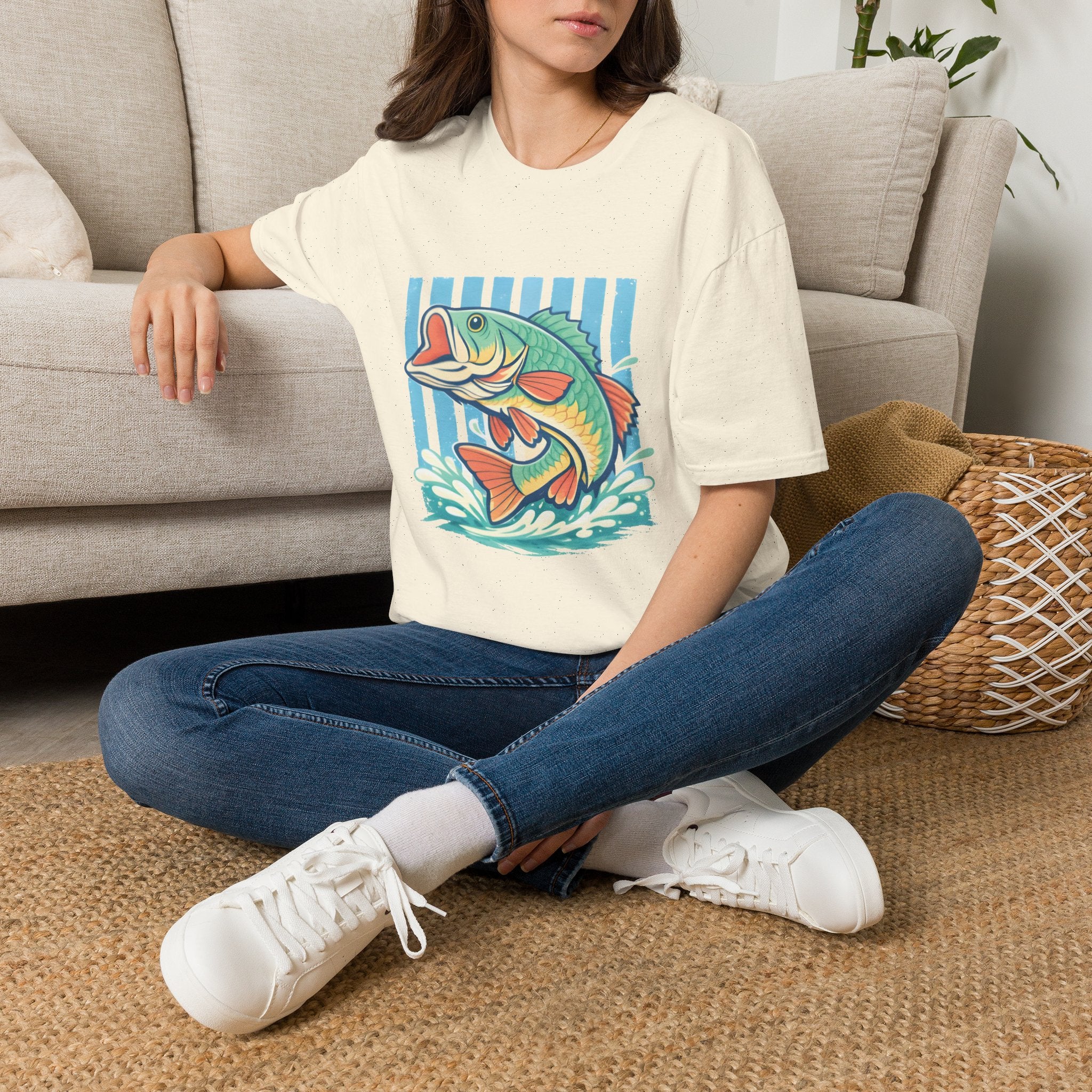 Ladies Bass Fishing T-Shirt — Colorful Catch Graphic Tee
