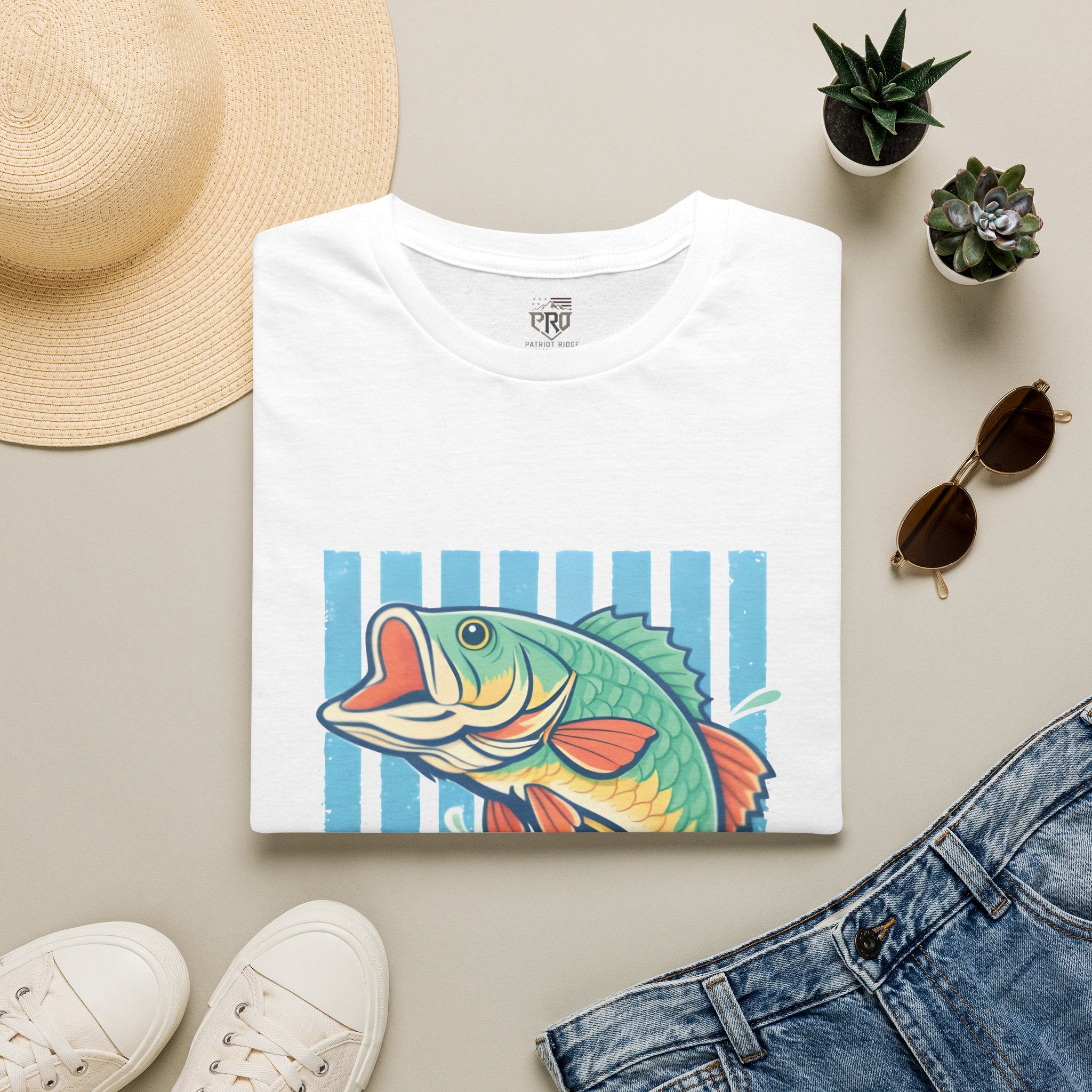 Ladies Bass Fishing T-Shirt — Colorful Catch Graphic Tee