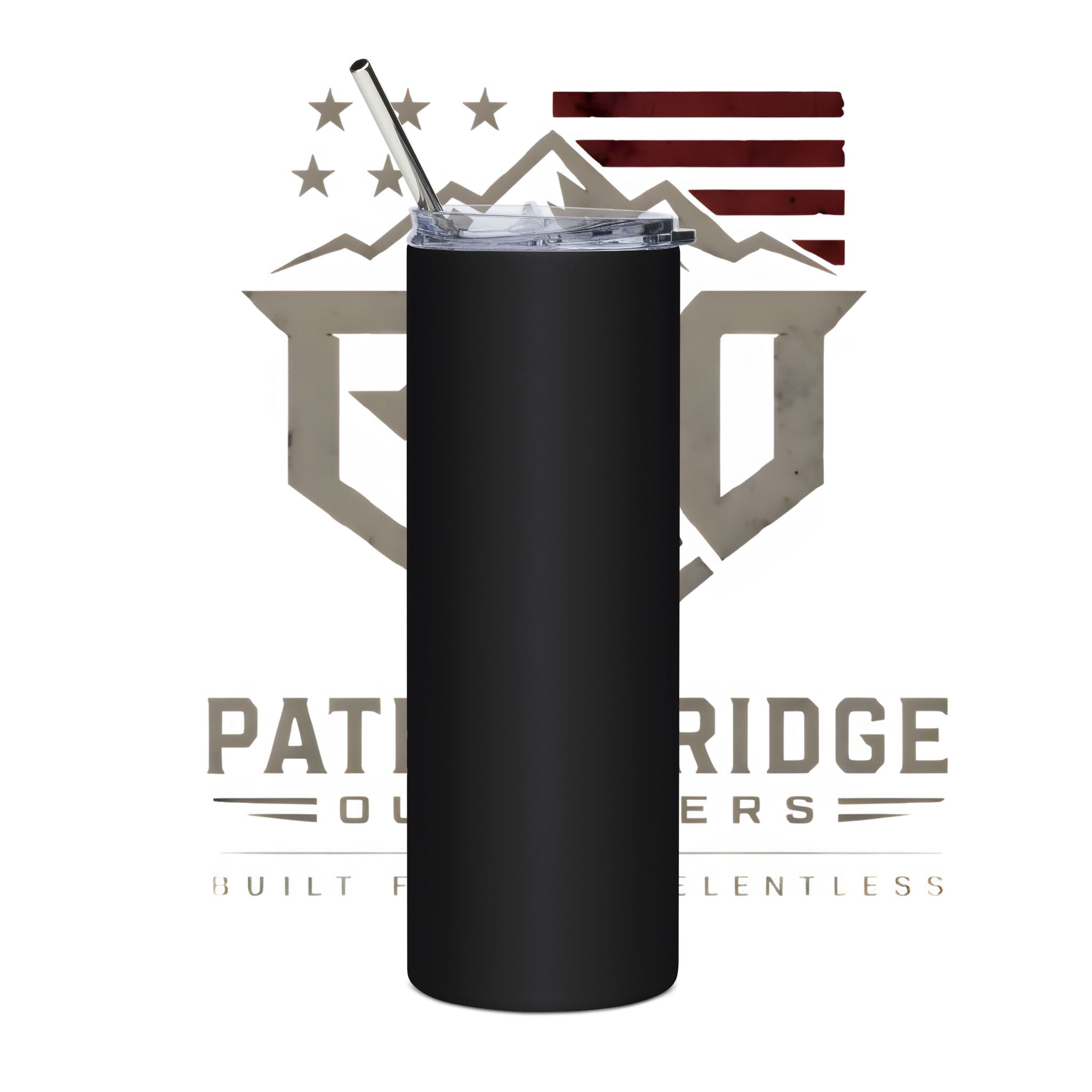 Patriot Ridge 20oz Stainless Tumbler – Insulated Travel Cup with American Flag & Mountain Logo