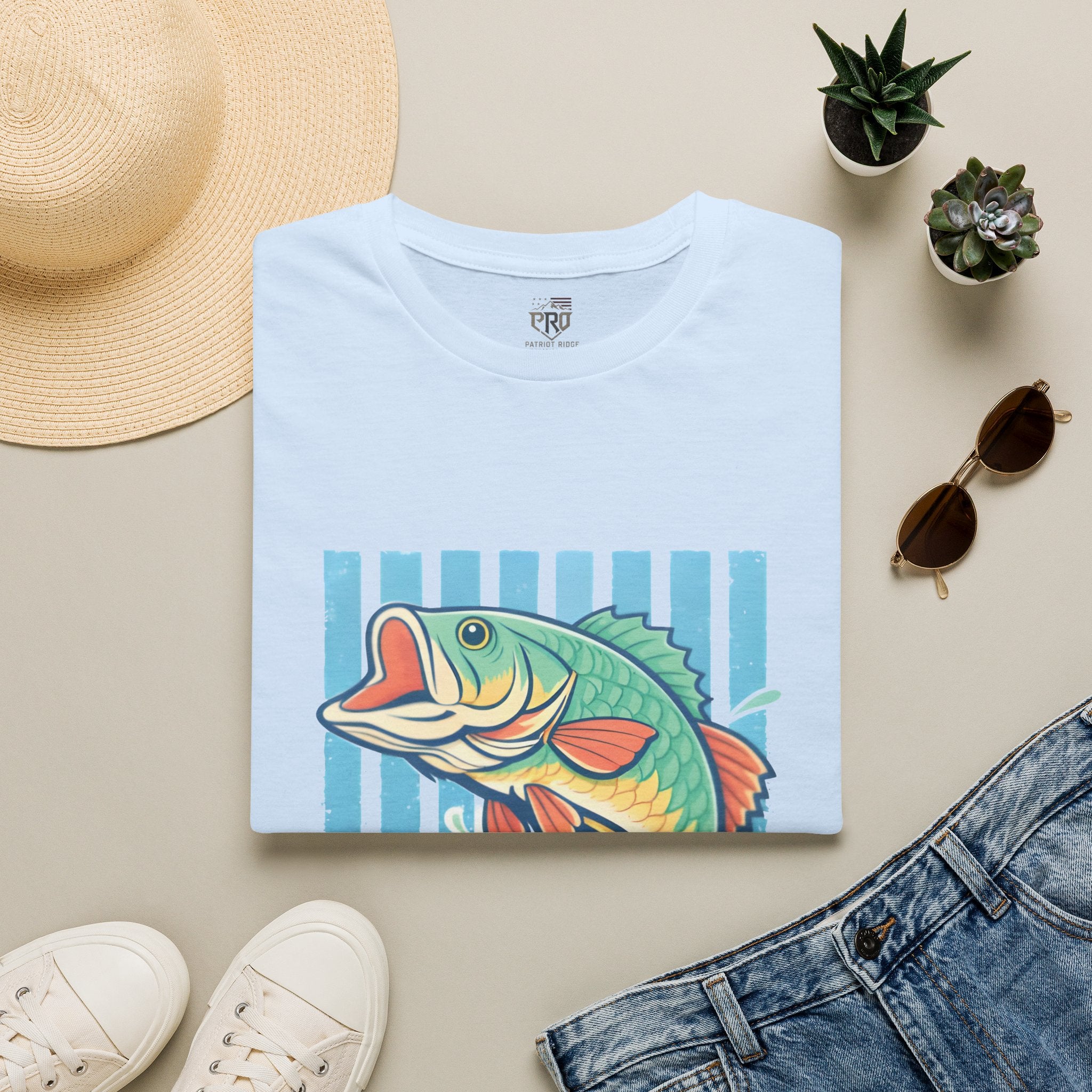 Ladies Bass Fishing T-Shirt — Colorful Catch Graphic Tee